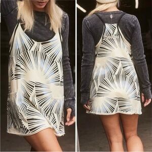 Free People Hot Shot Mini Dress NWT Retail $70 in Sunrise Geo Combo, Size Large